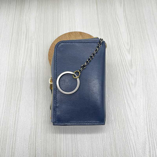 Leather Zipper Car Key Case