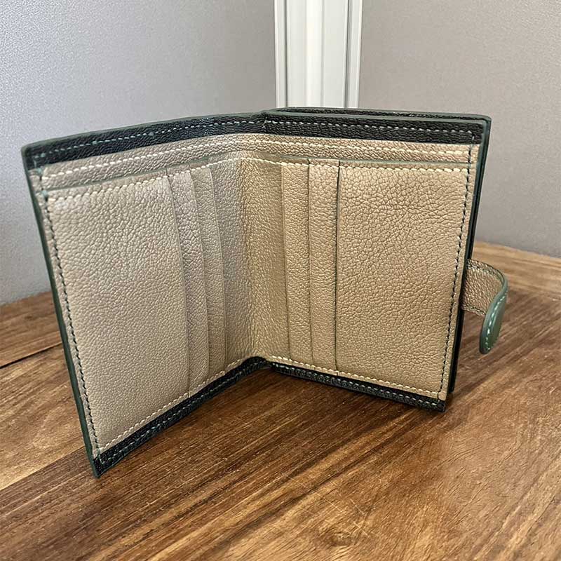 6 Card Woven Pattern Leather Wallet