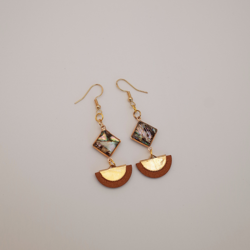 Semi-Circular Leather Earrings