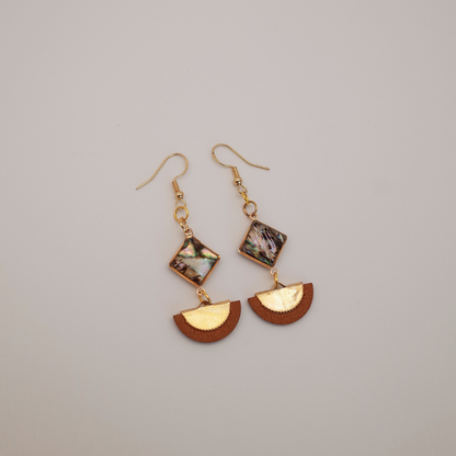 Semi-Circular Leather Earrings