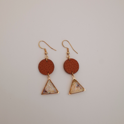 Triangle Leather Earrings