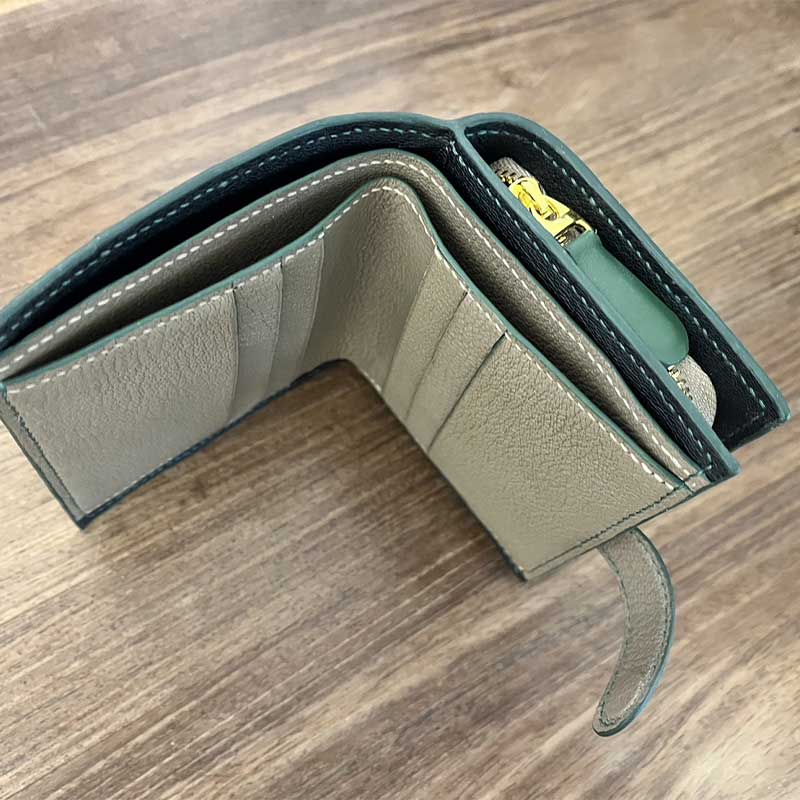 6 Card Woven Pattern Leather Wallet