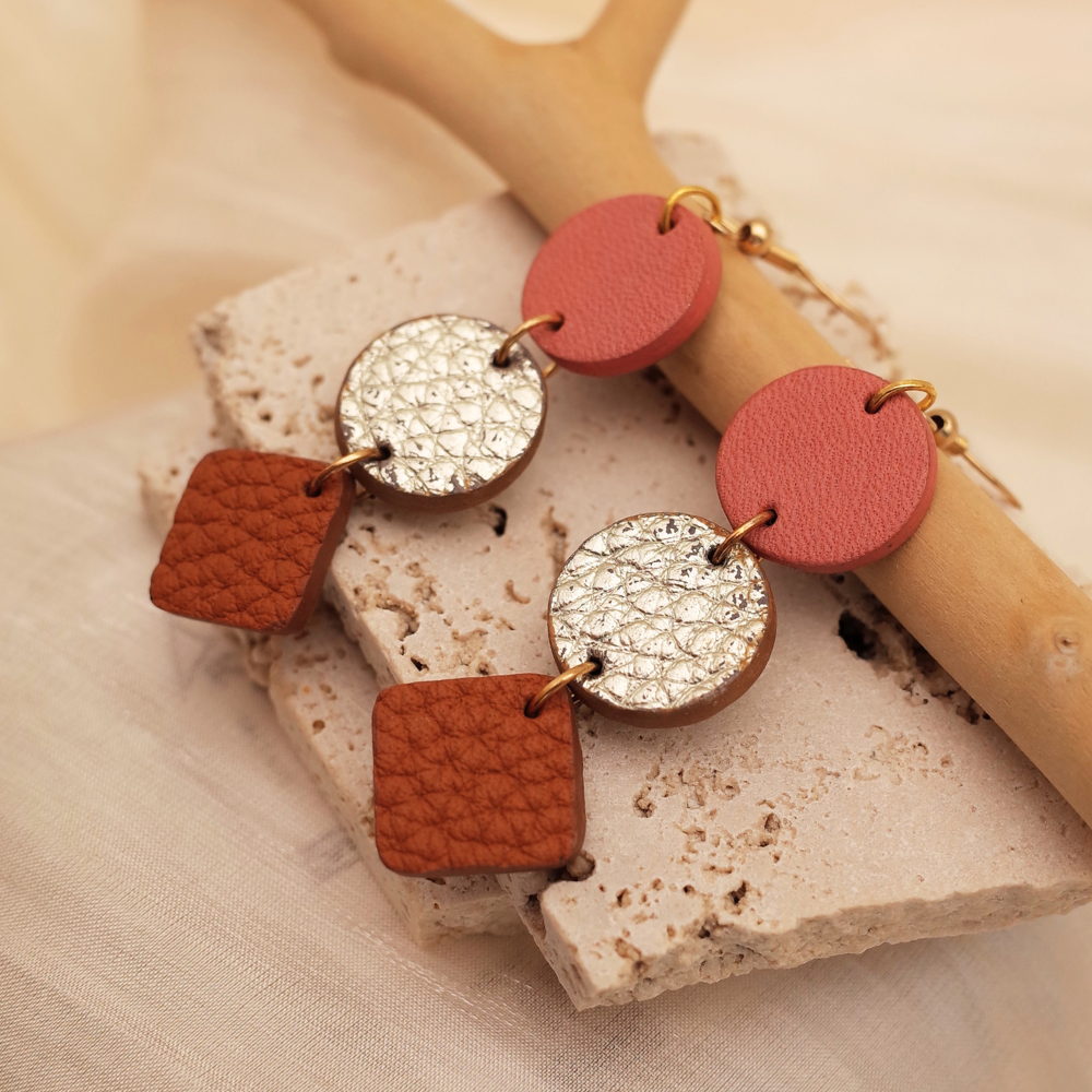 Textured Solid Leather Earrings