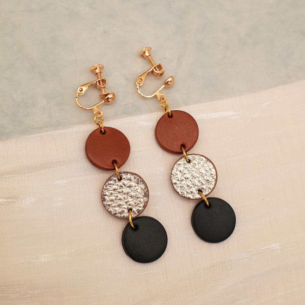 Textured Solid Leather Earrings