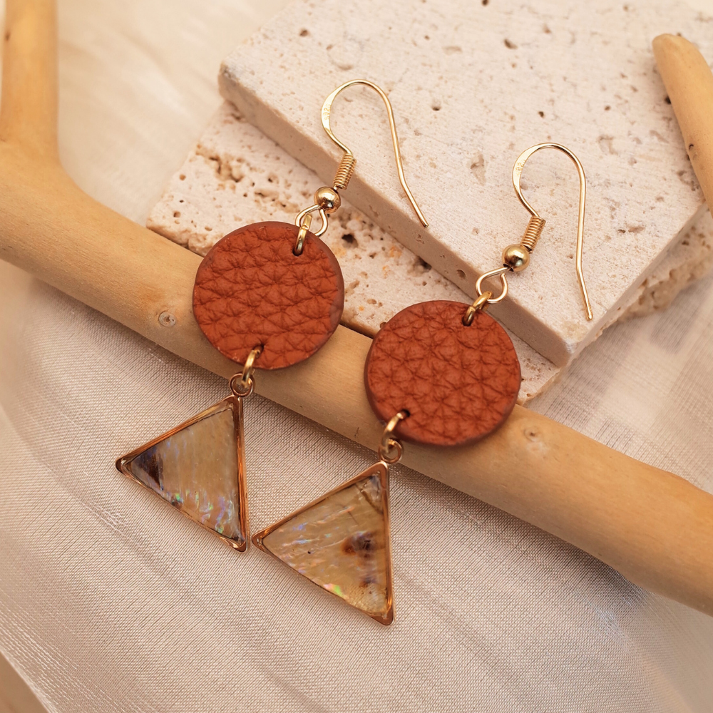 Triangle Leather Earrings