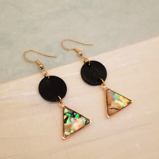 Triangle Leather Earrings