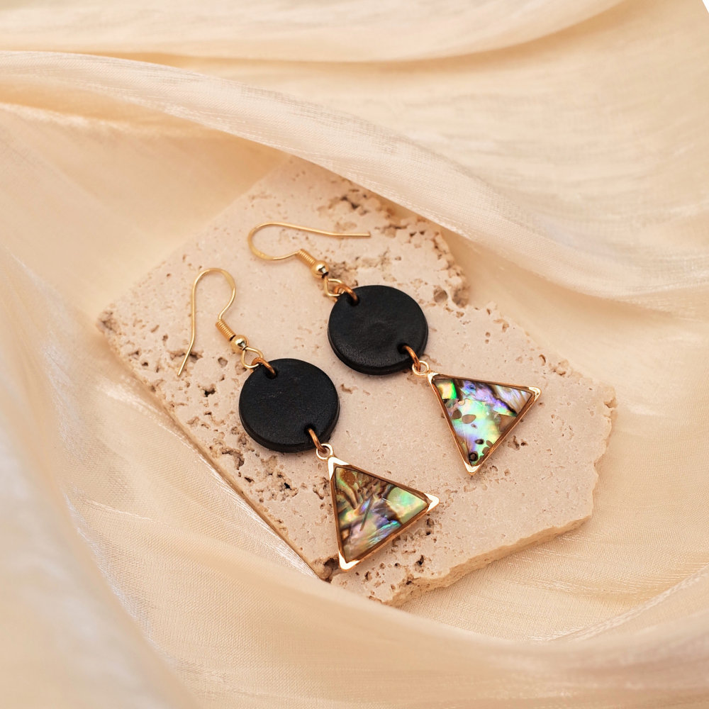 Triangle Leather Earrings