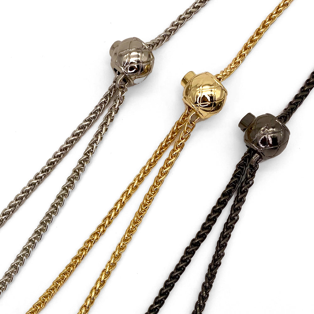 Adjustable Metal Replacement Chain Strap with Gold Bead