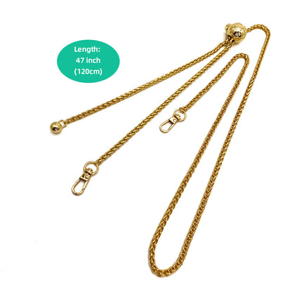 Adjustable Metal Replacement Chain Strap with Gold Bead