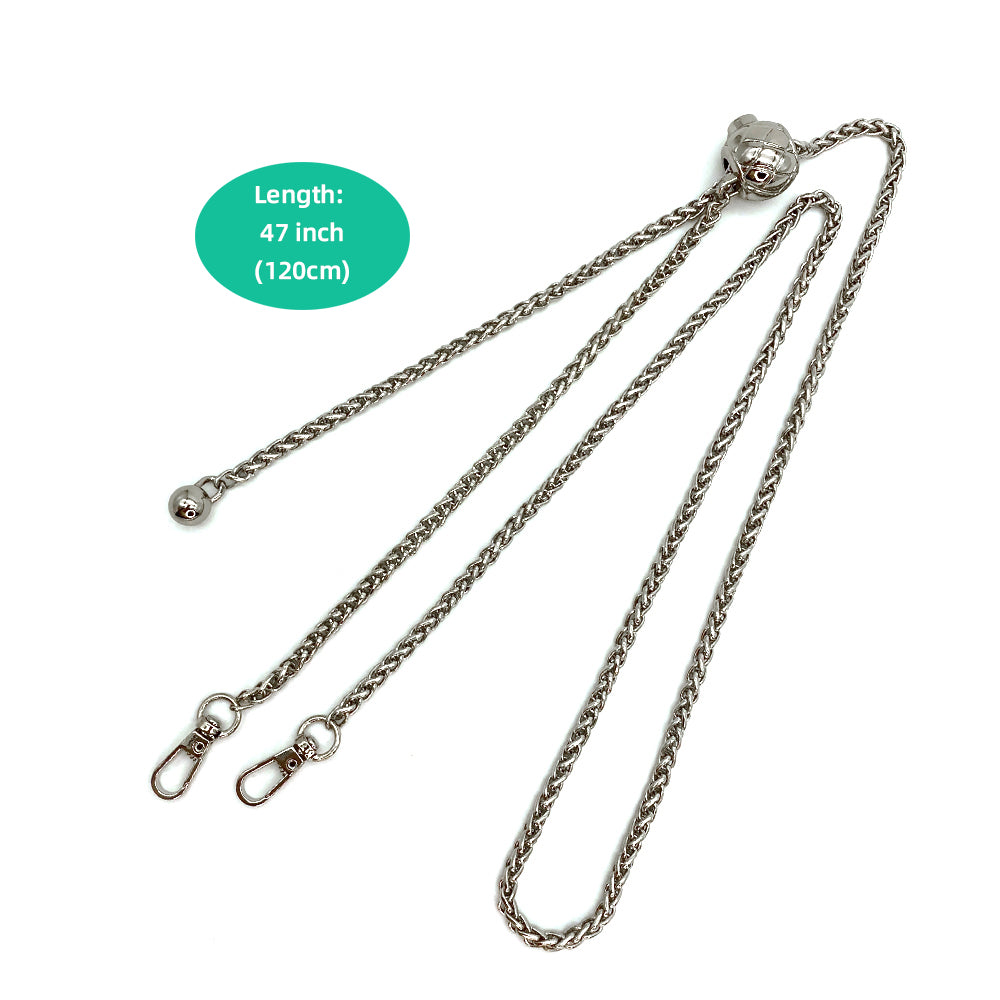 Adjustable Metal Replacement Chain Strap with Gold Bead