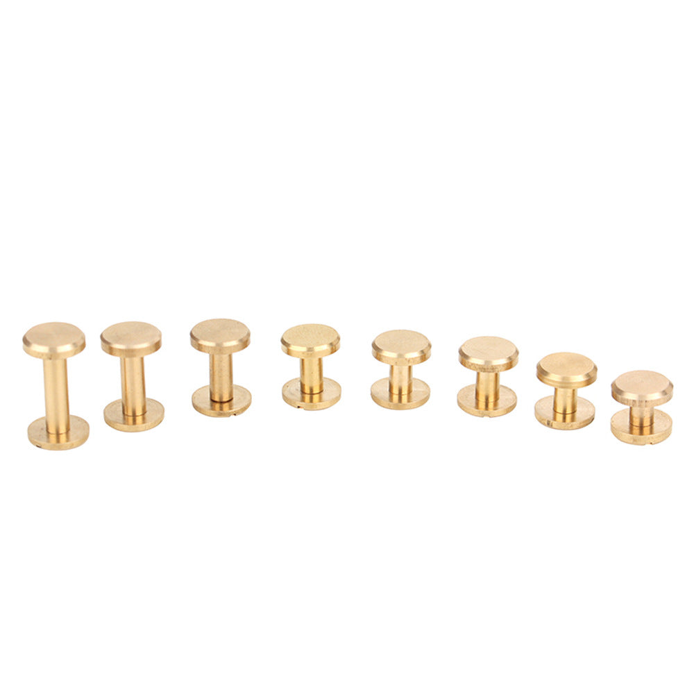 Solid Brass Flat Rivets and Stud-6 Set