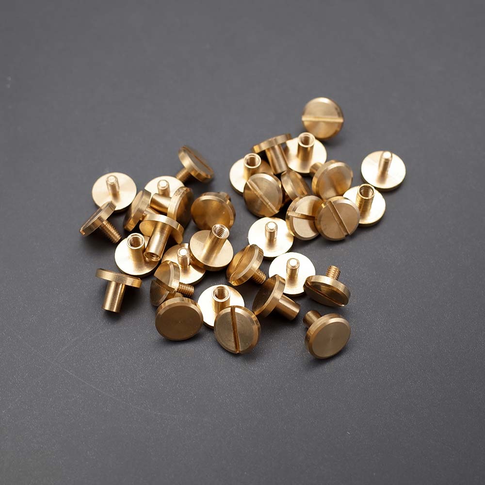 Solid Brass Flat Rivets and Stud-6 Set