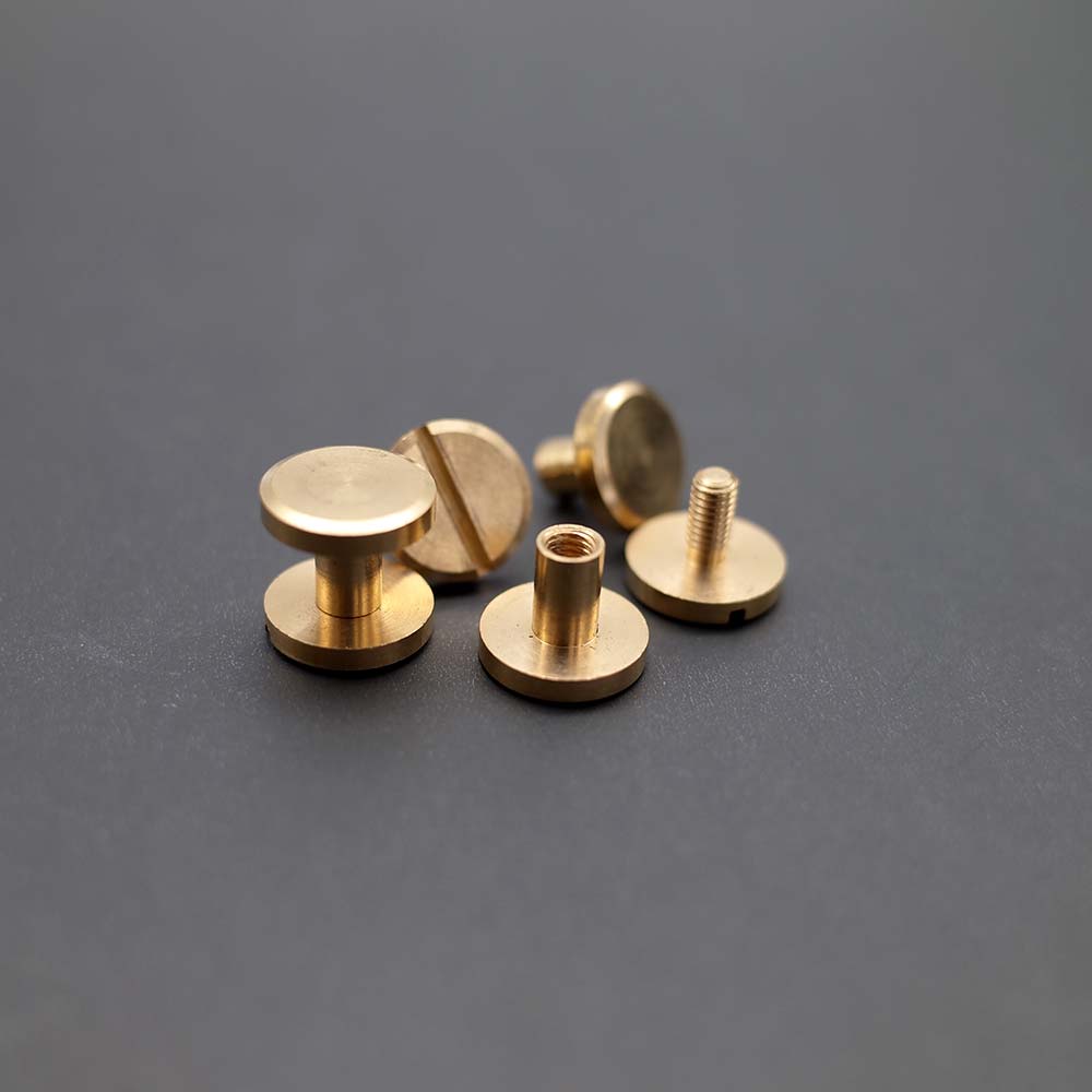 Solid Brass Flat Rivets and Stud-6 Set