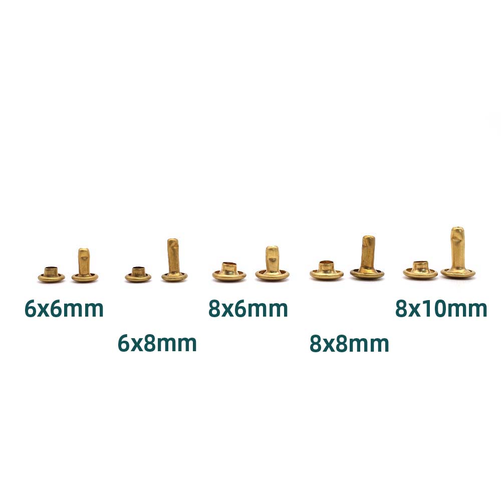 Solid Brass Double Cap Rivets-6 Set – OnePlusOne