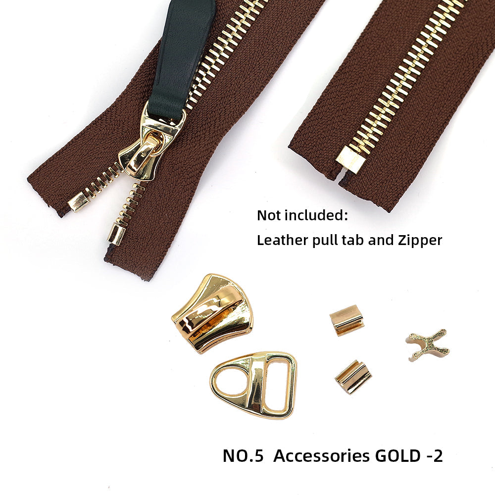 Zipper Fastener Slider (Gold/Silver) Set,Size#5